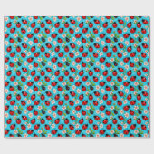 Farbenfrohe Ladybug-Muster mit Blume Geschenkpapier (Flach)