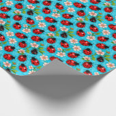 Farbenfrohe Ladybug-Muster mit Blume Geschenkpapier (Ecke)