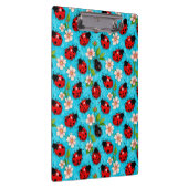 Farbenfrohe Ladybug-Muster mit Blume Klemmbrett (Rechts)