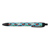 Farbenfrohe Ladybug-Muster mit Blume Kugelschreiber (Unterseite)