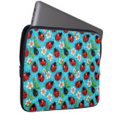 Farbenfrohe Ladybug-Muster mit Blume Laptopschutzhülle (Vorne Rechts)