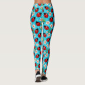 Farbenfrohe Ladybug-Muster mit Blume Leggings (Rückseite)
