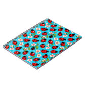 Farbenfrohe Ladybug-Muster mit Blume Notizblock (Linke Seite)