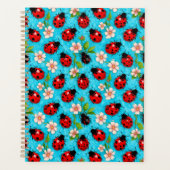 Farbenfrohe Ladybug-Muster mit Blume Planer (Vorderseite)