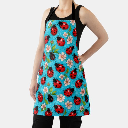 Farbenfrohe Ladybug-Muster mit Blume Schürze (InSitu)