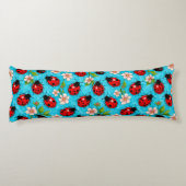 Farbenfrohe Ladybug-Muster mit Blume Seitenschläferkissen (Rückseite)
