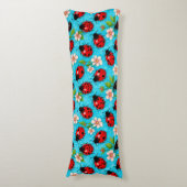 Farbenfrohe Ladybug-Muster mit Blume Seitenschläferkissen (Vorderseite Vertikal)