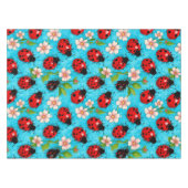 Farbenfrohe Ladybug-Muster mit Blume Tischdecke (Vorderseite (Horizontal))