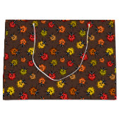Farbenfrohe Ladybugs auf braun Große Geschenktüte (Vorderseite)