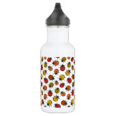 Farbenfrohe Ladybugs auf weiß Edelstahlflasche (Rechts)