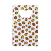 Farbenfrohe Ladybugs auf weiß Geldbeutel Flaschenöffner (Rückseite)