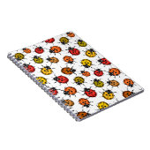 Farbenfrohe Ladybugs auf weiß Notizblock (Rechte Seite)