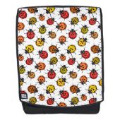 Farbenfrohe Ladybugs auf weiß Rucksack (Vorderseite)