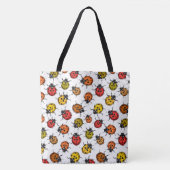Farbenfrohe Ladybugs auf weiß Tasche (Vorderseite)