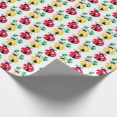 Farbenfrohe Ladybugs Musterpapier Geschenkpapier (Ecke)