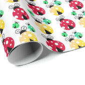Farbenfrohe Ladybugs Musterpapier Geschenkpapier (Rolleneckpunkt)