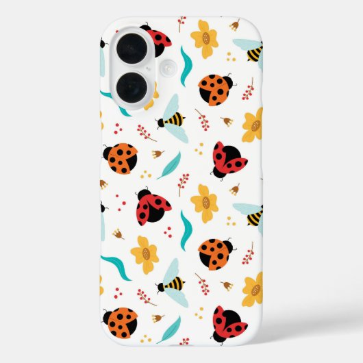 Farbenfrohe Ladybugs und Bienen Case-Mate iPhone Hülle (Rückseite)