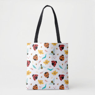 Farbenfrohe Ladybugs und Bienen Tasche