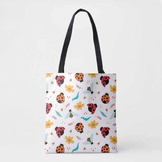 Farbenfrohe Ladybugs und Bienen Tasche (Vorderseite)