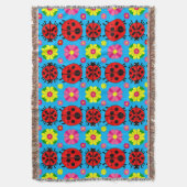 farbenfrohe Ladybugs und Blume Decke (Vorderseite Vertikal)