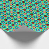 farbenfrohe Ladybugs und Blume Geschenkpapier (Ecke)