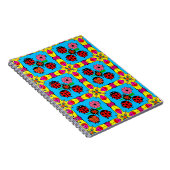 farbenfrohe Ladybugs und Blume Notizblock (Rechte Seite)
