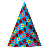 farbenfrohe Ladybugs und Blume Partyhütchen (Rückseite)