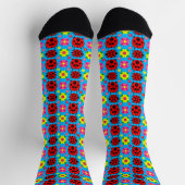 farbenfrohe Ladybugs und Blume Socken (Oben)
