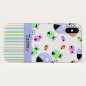 Farbenfrohe Ladybugs und Streifen Case-Mate iPhone Hülle (Rückseite (Horizontal))