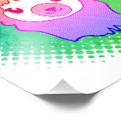 Farbenfrohe Lama Art Print Fotodruck (Ecke)