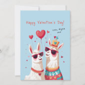 Farbenfrohe Lama Kids Klassenzimmer Valentinstag Karte (Vorderseite)