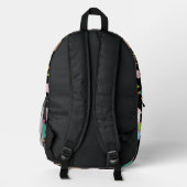 Farbenfrohe Lama- und Kaktusmuster Bedruckter Rucksack (Rückseite)