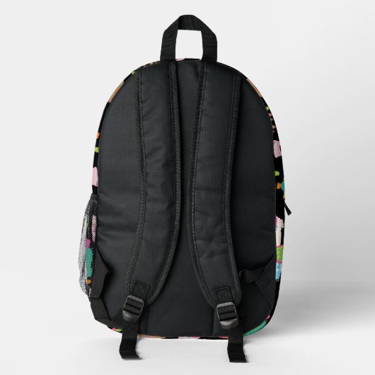 Farbenfrohe Lama- und Kaktusmuster Bedruckter Rucksack (Rückseite)