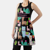 Farbenfrohe Lama- und Kaktusmuster Schürze (InSitu)