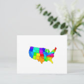 Farbenfrohe Landkarte der USA Postkarte (Stehend Vorderseite)