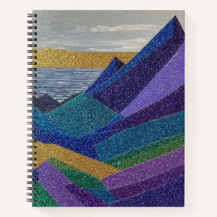 Farbenfrohe Landschaft des Abstrakten Glitzer Notizblock