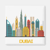 farbenfrohe Landschaft des Dubai Cartoon Magnet (Vorne)