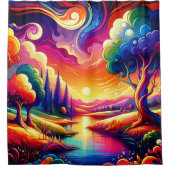 Farbenfrohe Landschaft Duschvorhang (Vorderseite)