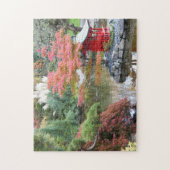 Farbenfrohe Landschaft im japanischen Garten Puzzle (Vertikal)
