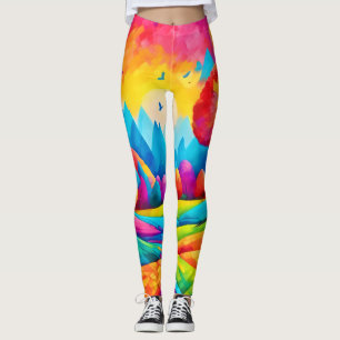 Farbenfrohe Landschaft im Stil der Dreameischen Ku Leggings