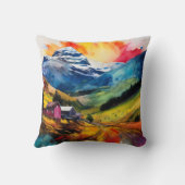 Farbenfrohe Landschaft Kissen (Rückseite)