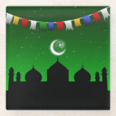 Farbenfrohe Landschaft mit Moschee - Untersetzer a (Vorderseite)