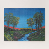 Farbenfrohe Landschaft Rocky Forest Stream Puzzle (Horizontal)