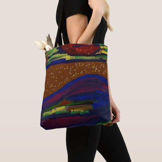 Farbenfrohe Landschaft Tote Tasche (Von Nahem)
