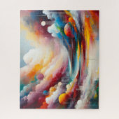 Farbenfrohe Landschaft Trendy Modern AI Generated Puzzle (Vertikal)