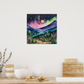 Farbenfrohe Landschaft Wand Poster (Küche)