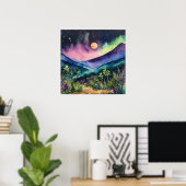 Farbenfrohe Landschaft Wand Poster (Heimbüro)