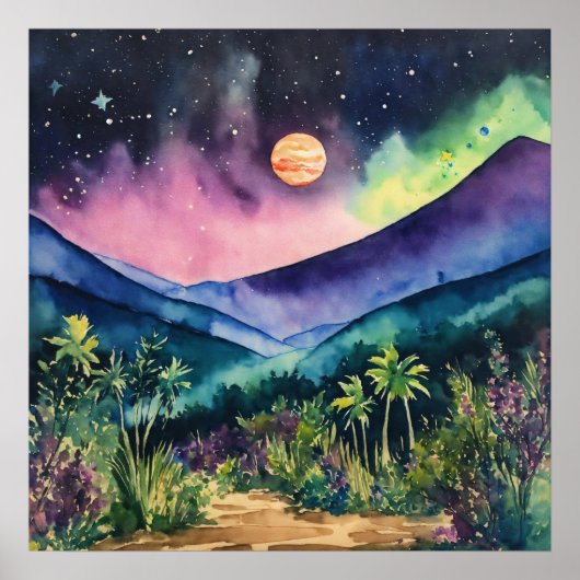 Farbenfrohe Landschaft Wand Poster (Vorne)