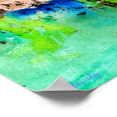Farbenfrohe Landschaft Wasserfarbe Printmedien Poster (Ecke)