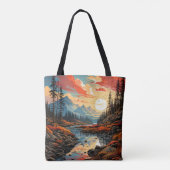 Farbenfrohe Landschaftliche Herbstlandschaft Illus Tasche (Rückseite)